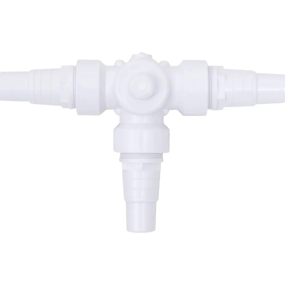 vidaXL Piscina Y Spa-Válvula de bola de 3 vías para piscina blanca y negra