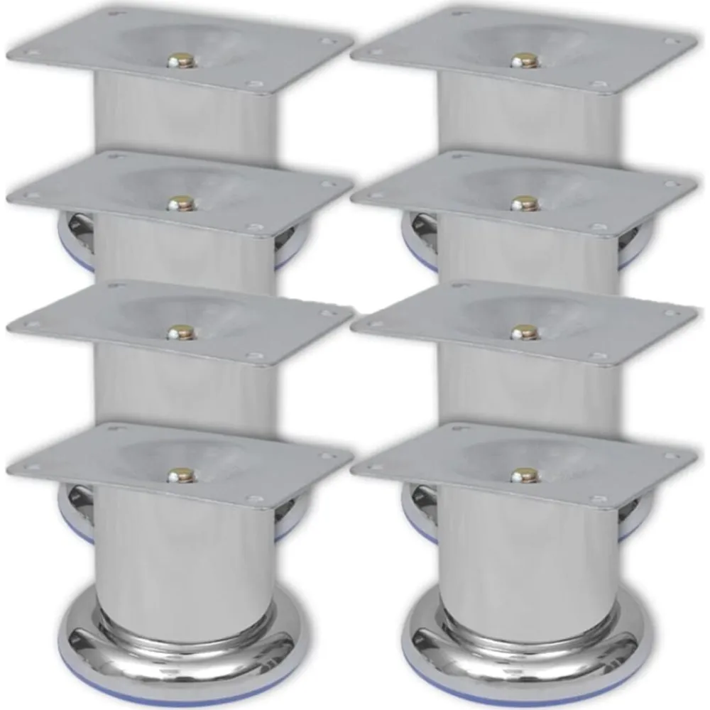 vidaXL 8x Patas de sofá redondas cromadas 60 mm Clearance