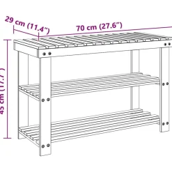 vidaXL Productos Del Hogar-Zapatero 2 en 1 madera maciza de abeto