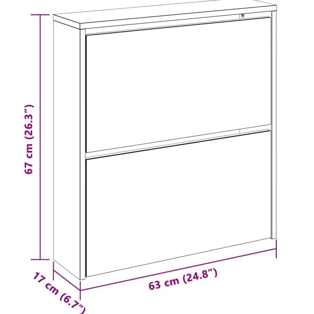 vidaXL Zapatero 2 niveles y espejo 63x17x67 cm Blanco Clearance