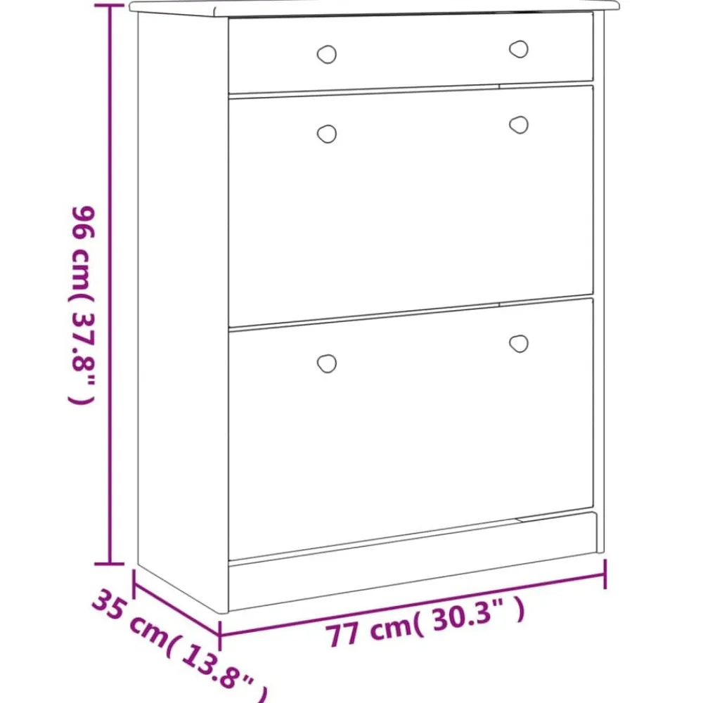 vidaXL Productos Del Hogar-Zapatero ALTA madera maciza de pino 77x35x96 cm