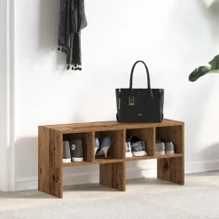 vidaXL Productos Del Hogar-Zapatero apilable madera vieja 89,5x30x40 cm