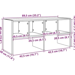 vidaXL Productos Del Hogar-Zapatero apilable madera vieja 89,5x30x40 cm
