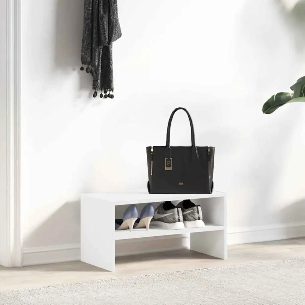 vidaXL Zapatero apilable 60x30x30,5 cm Blanco Outlet
