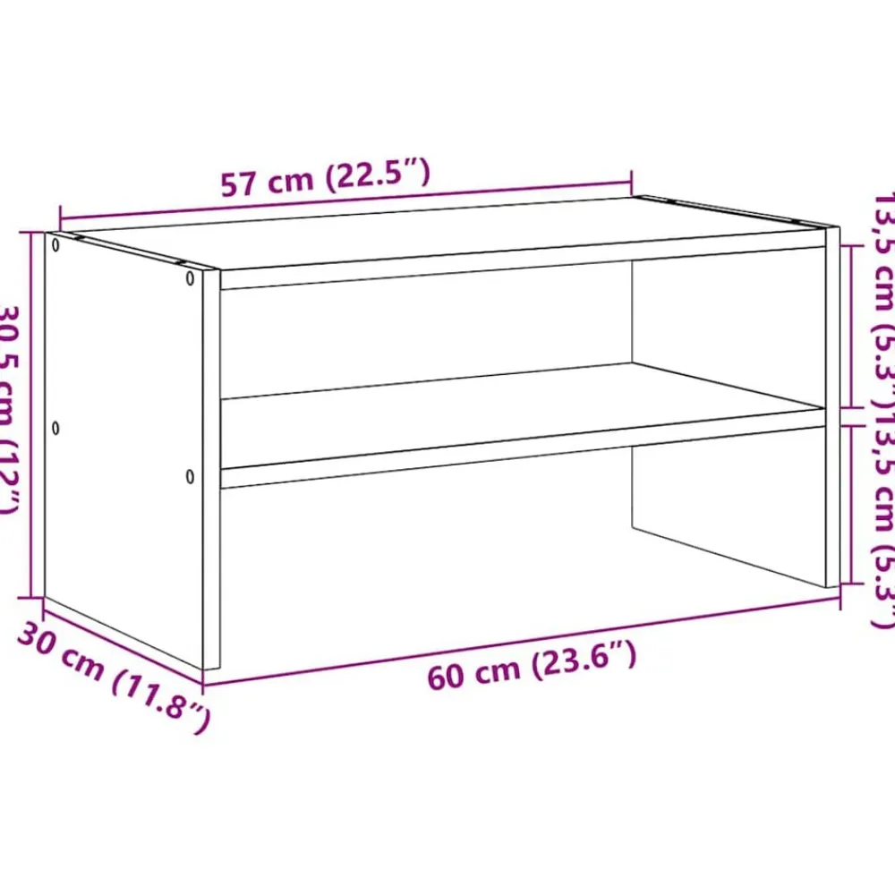 vidaXL Productos Del Hogar-Zapatero apilable 60x30x30,5 cm