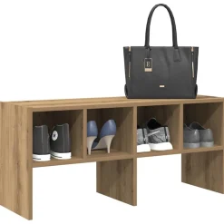 vidaXL Productos Del Hogar-Zapatero apilable roble artesanal 89,5x30x40 cm