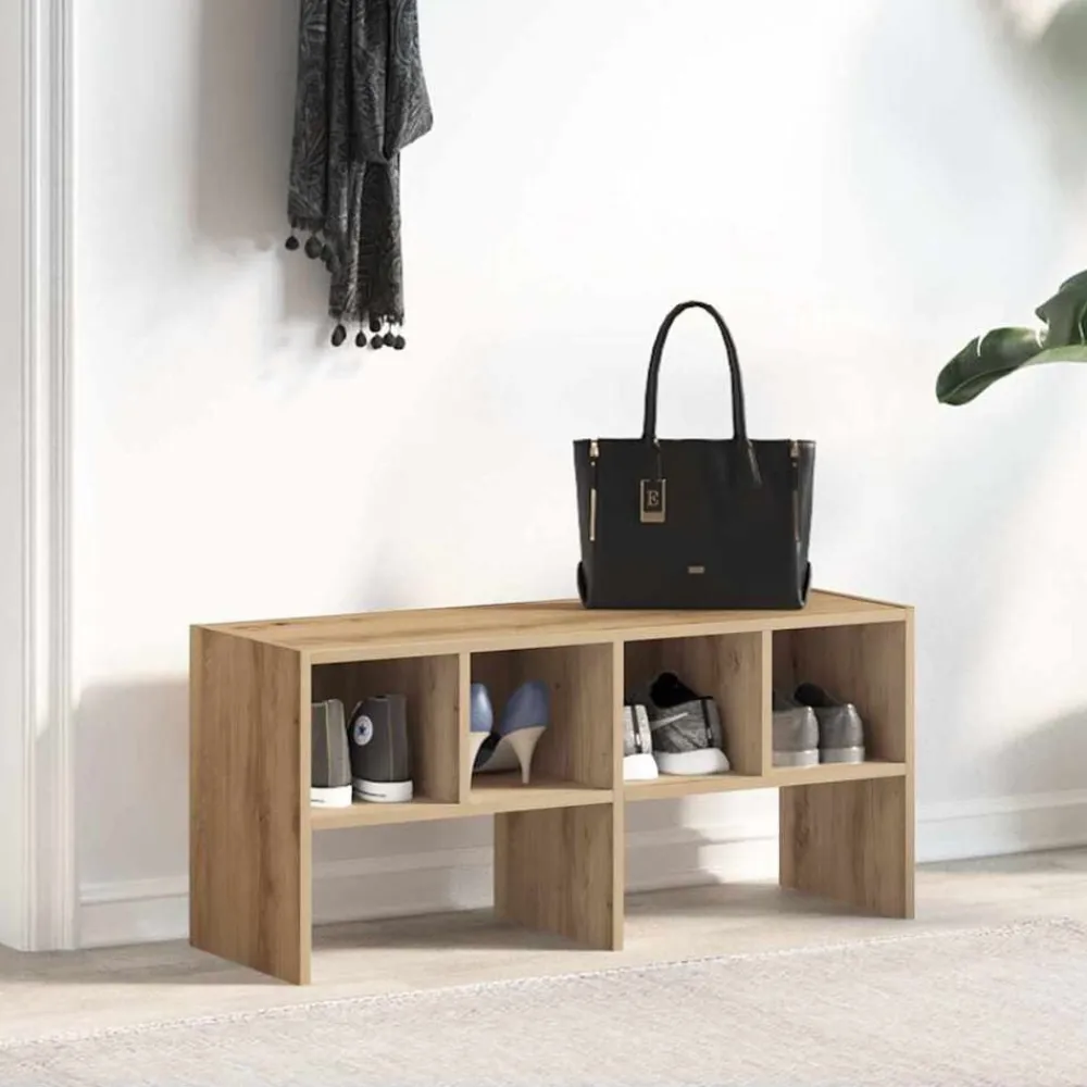 vidaXL Productos Del Hogar-Zapatero apilable roble artesanal 89,5x30x40 cm