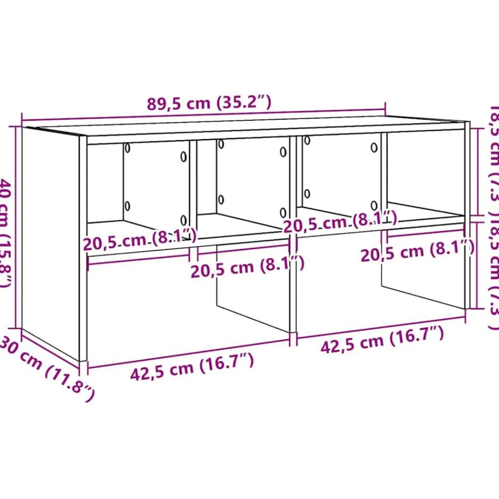 vidaXL Productos Del Hogar-Zapatero apilable roble artesanal 89,5x30x40 cm