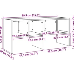 vidaXL Productos Del Hogar-Zapatero apilable 89,5x30x40 cm