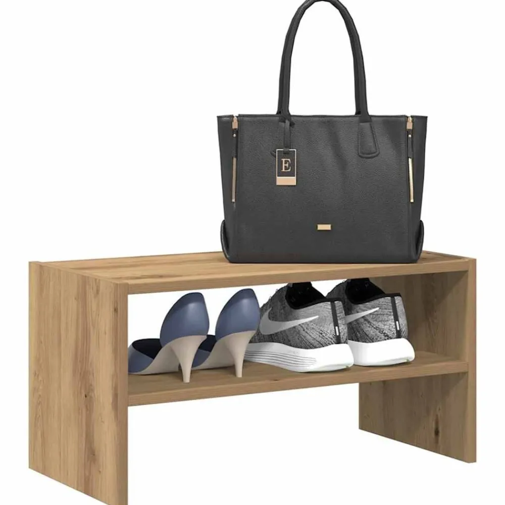 vidaXL Productos Del Hogar-Zapatero apilable roble artesanal 60x30x30,5 cm