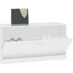 vidaXL Zapatero 80x24x45 cm madera de ingeniería Blanco brillante Best