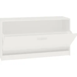 vidaXL Zapatero 80x24x45 cm madera de ingeniería Blanco brillante Best