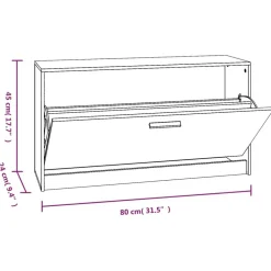 vidaXL Zapatero 80x24x45 cm madera de ingeniería Blanco brillante Best