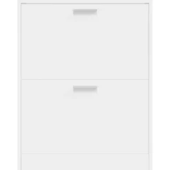 vidaXL Zapatero con 2 compartimentos Blanco Discount