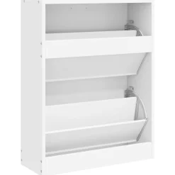 vidaXL Zapatero con 2 compartimentos Blanco Discount