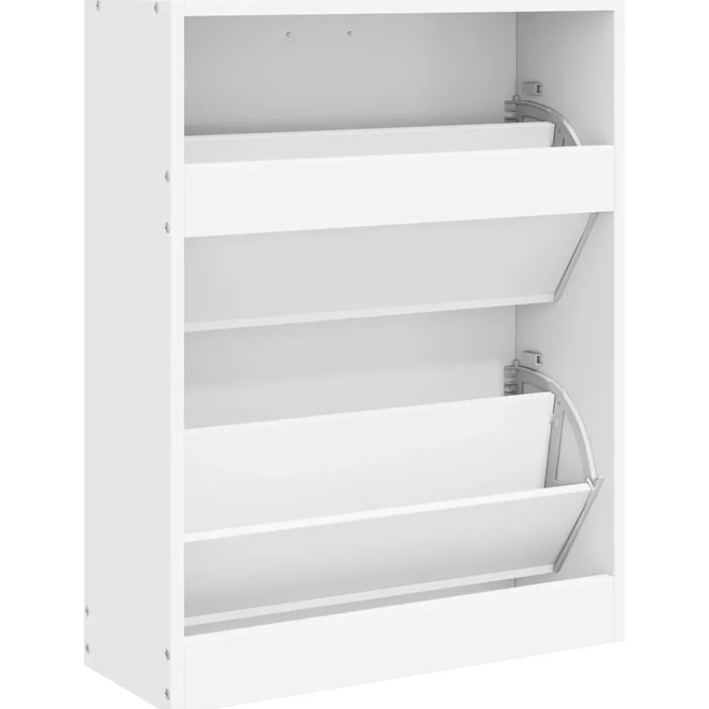 vidaXL Zapatero con 2 compartimentos Blanco Discount