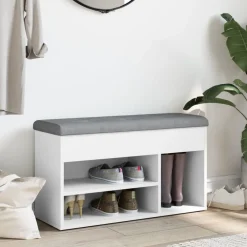 vidaXL Zapatero 82x32x45,5 cm madera de ingeniería Blanco Clearance