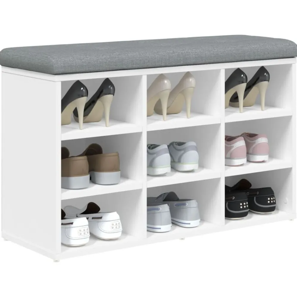 vidaXL Bancos-Zapatero 82x32x50 cm madera de ingeniería