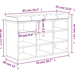 vidaXL Bancos-Zapatero 82x32x50 cm madera de ingeniería