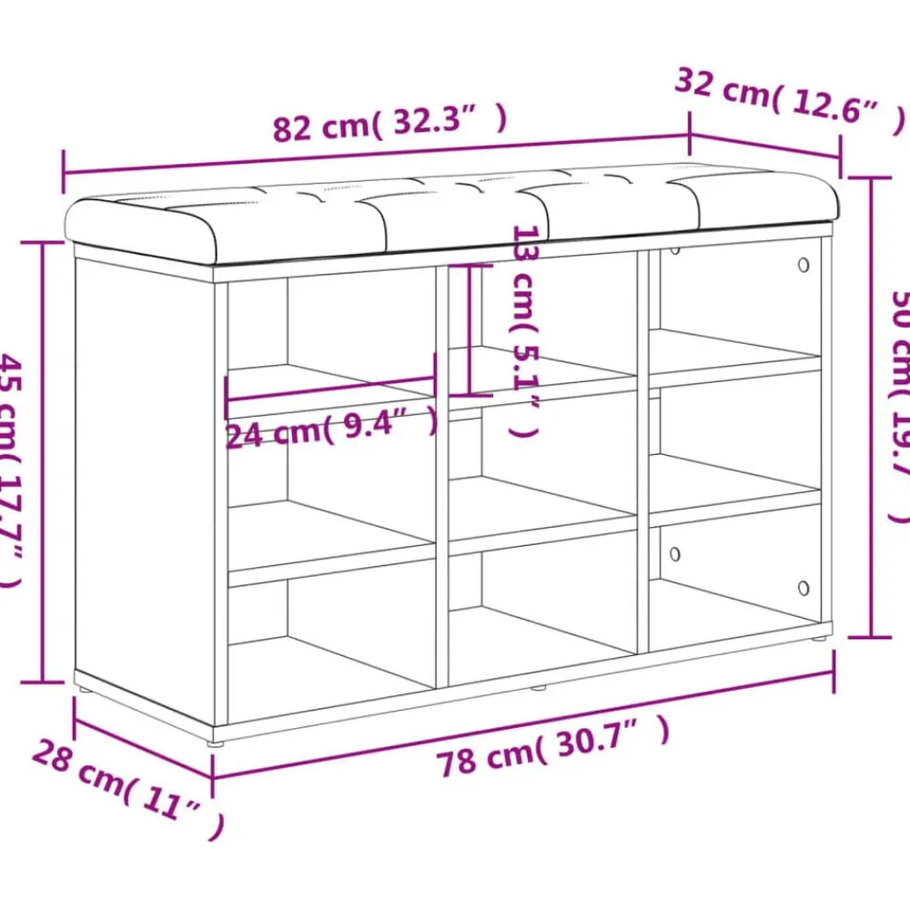 vidaXL Bancos-Zapatero 82x32x50 cm madera de ingeniería