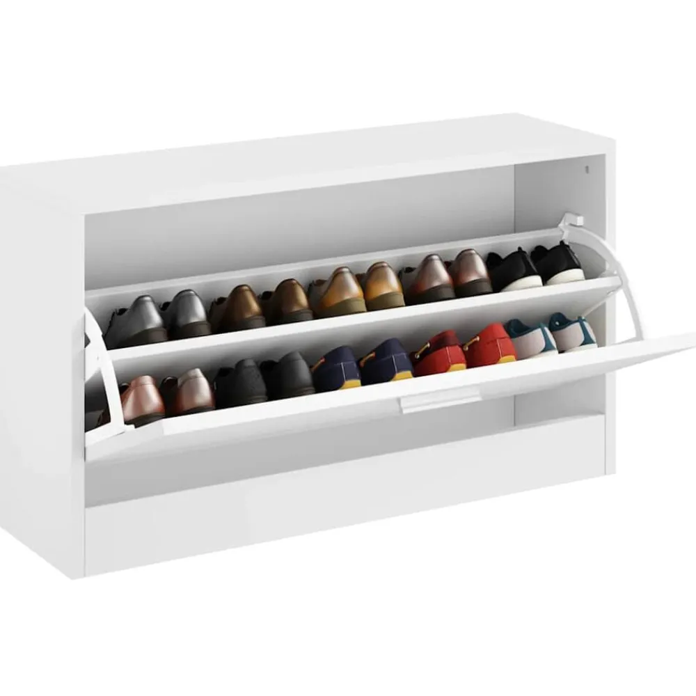 vidaXL Zapatero 80x24x45 cm Blanco New