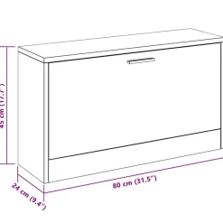 vidaXL Zapatero 80x24x45 cm Blanco New