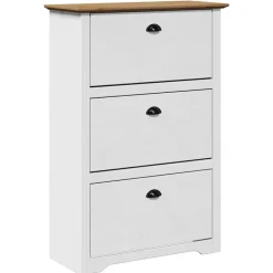 vidaXL Productos Del Hogar-Zapatero BODO blanco y marrón 80x35x118 cm