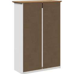 vidaXL Productos Del Hogar-Zapatero BODO blanco y marrón 80x35x118 cm