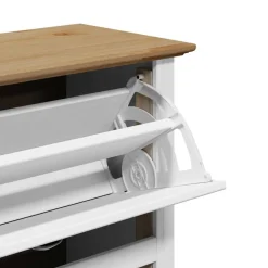 vidaXL Productos Del Hogar-Zapatero BODO blanco y marrón 80x35x118 cm