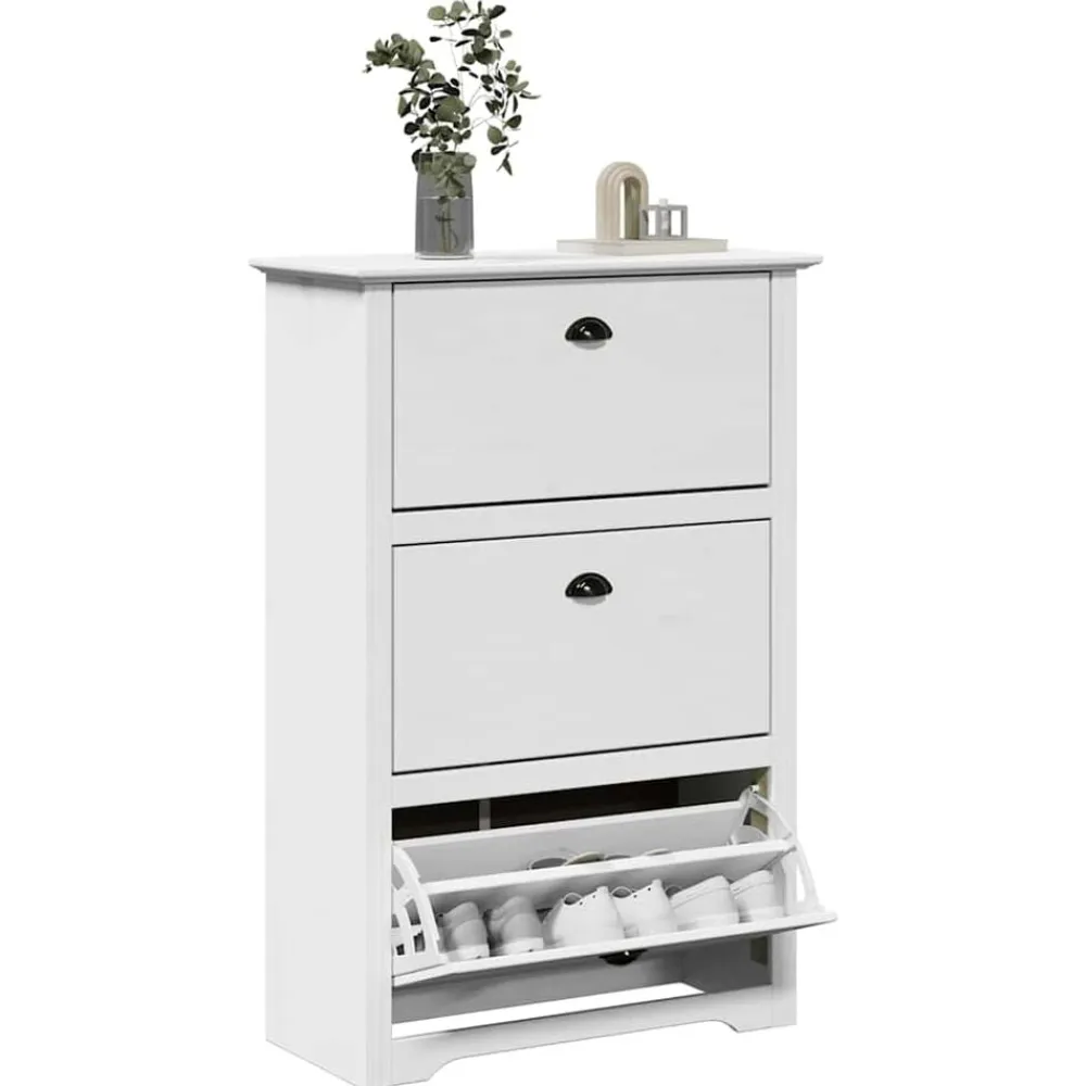 vidaXL Zapatero BODO 80x35x118 cm Blanco Discount