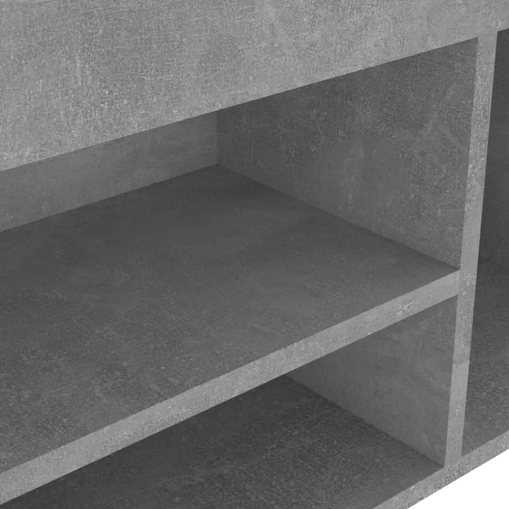 vidaXL Productos Del Hogar-Zapatero cojín contrachapada gris hormigón 104x30x49 cm