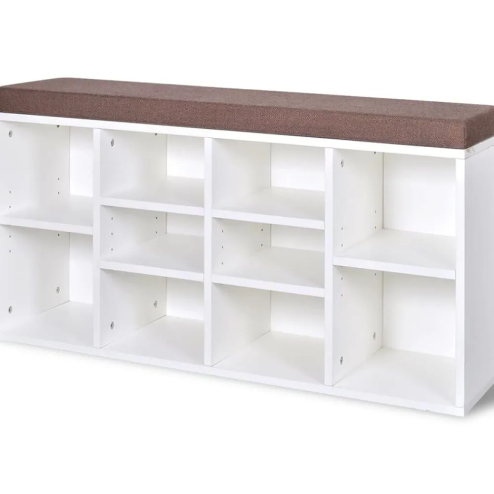 vidaXL Zapatero con 10 compartimentos Blanco Clearance