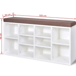 vidaXL Zapatero con 10 compartimentos Blanco Clearance