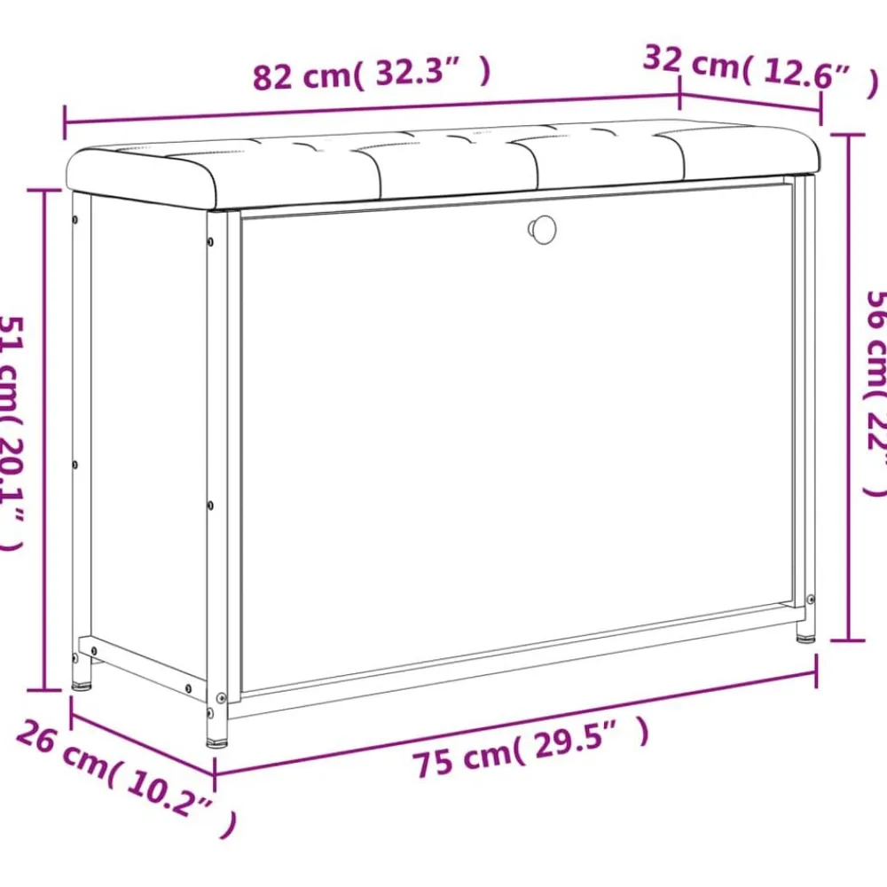 vidaXL Bancos-Zapatero con cajón abatible 82x32x56 cm