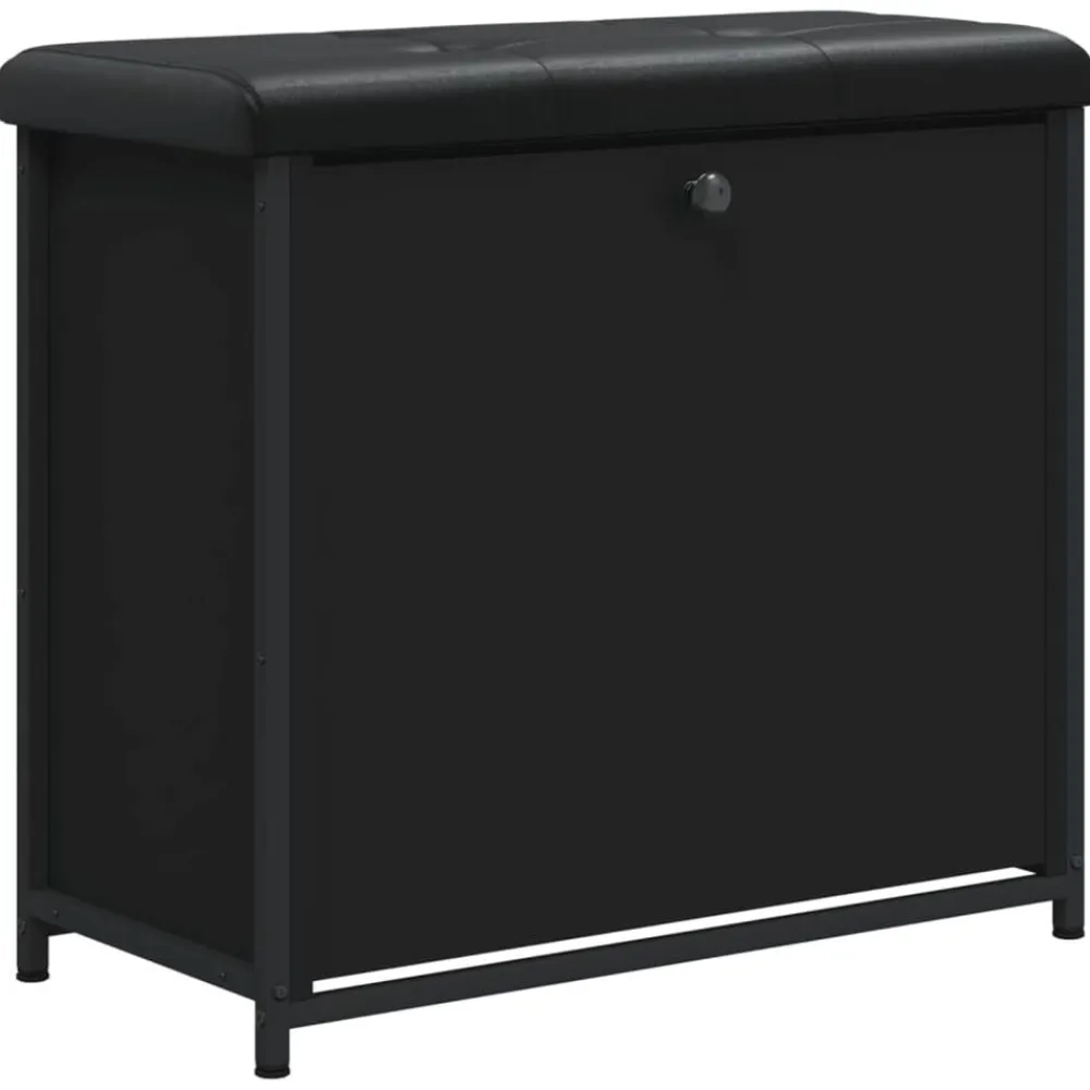 vidaXL Zapatero con cajón abatible 62x32x56 cm Negro Sale