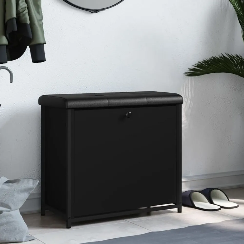 vidaXL Zapatero con cajón abatible 62x32x56 cm Negro Sale