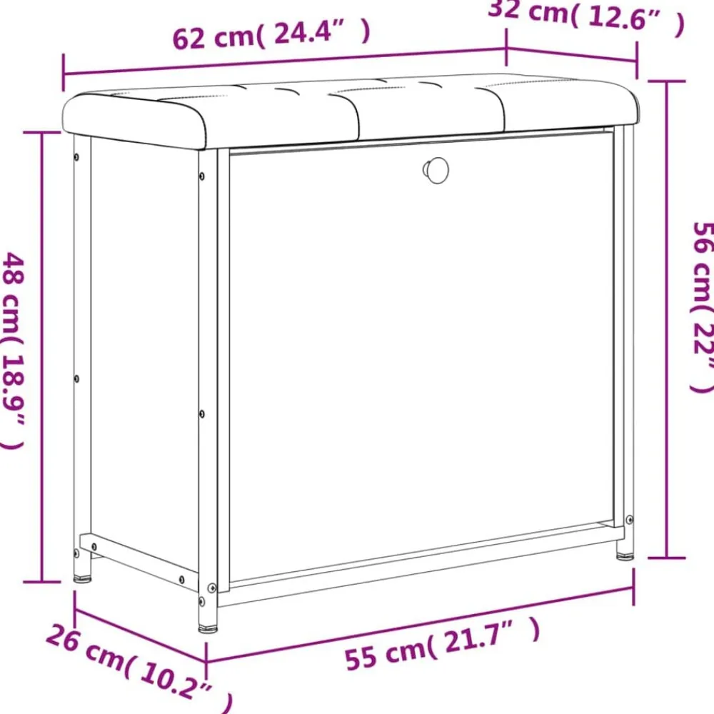 vidaXL Zapatero con cajón abatible 62x32x56 cm Negro Sale