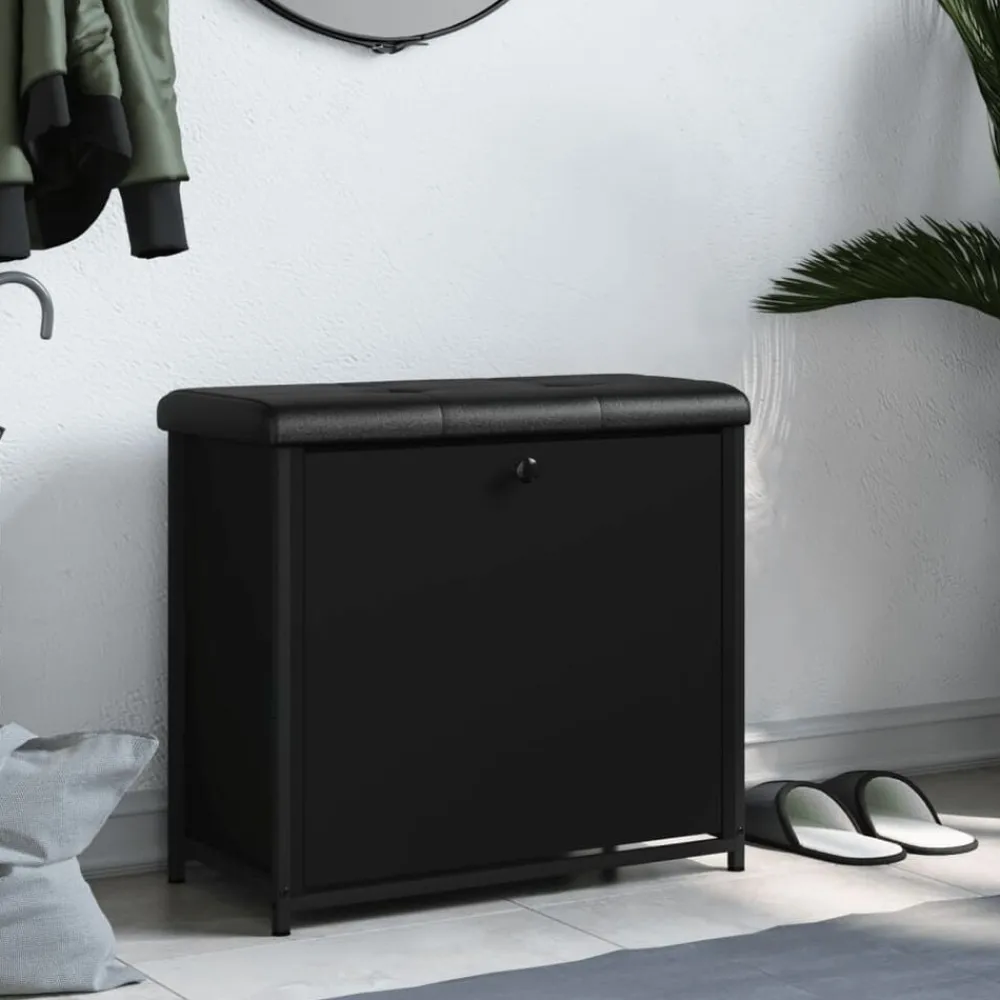 vidaXL Zapatero con cajón abatible 62x32x56 cm Negro Sale