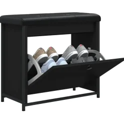 vidaXL Zapatero con cajón abatible 62x32x56 cm Negro Sale