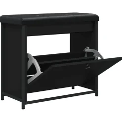 vidaXL Zapatero con cajón abatible 62x32x56 cm Negro Sale