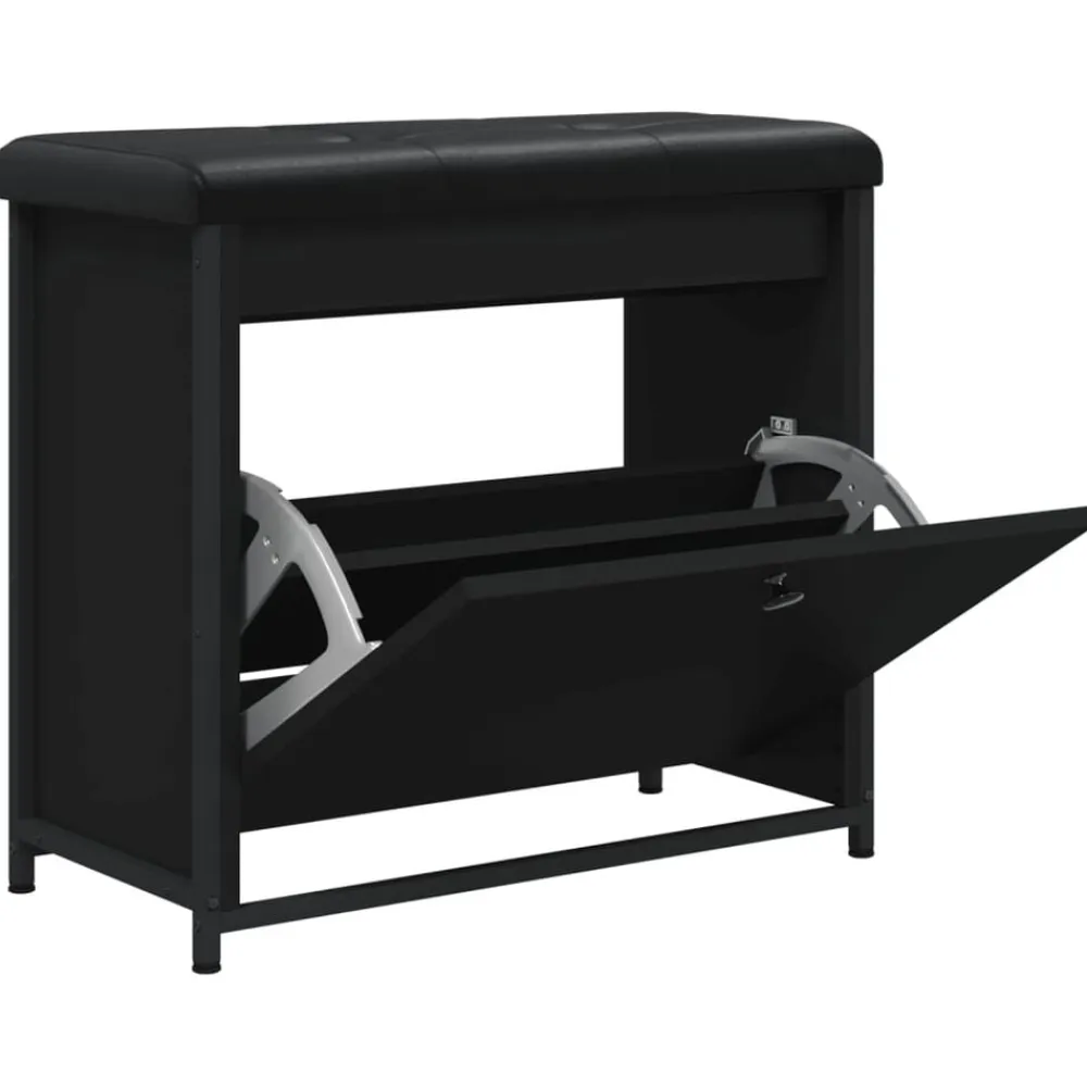 vidaXL Zapatero con cajón abatible 62x32x56 cm Negro Sale