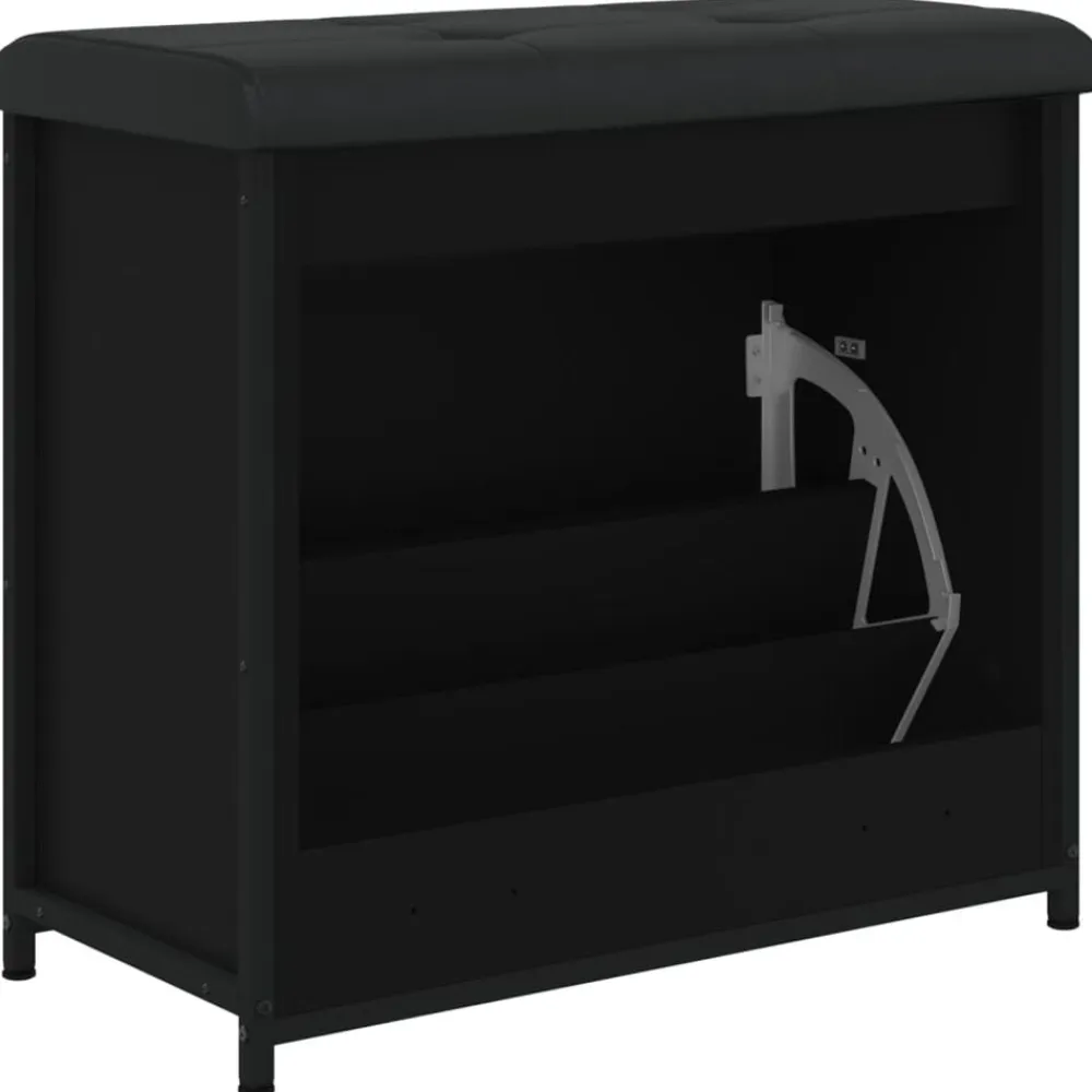vidaXL Zapatero con cajón abatible 62x32x56 cm Negro Sale