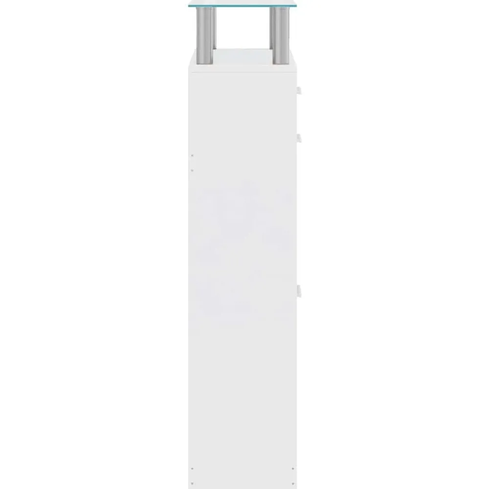 vidaXL Productos Del Hogar-Zapatero con cajón y estante superior de vidrio
