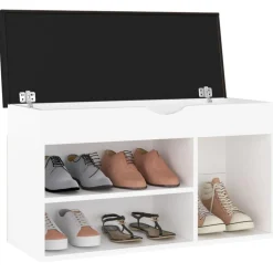 vidaXL Zapatero con cojín madera ingeniería 80x30x47 cm Blanco Best