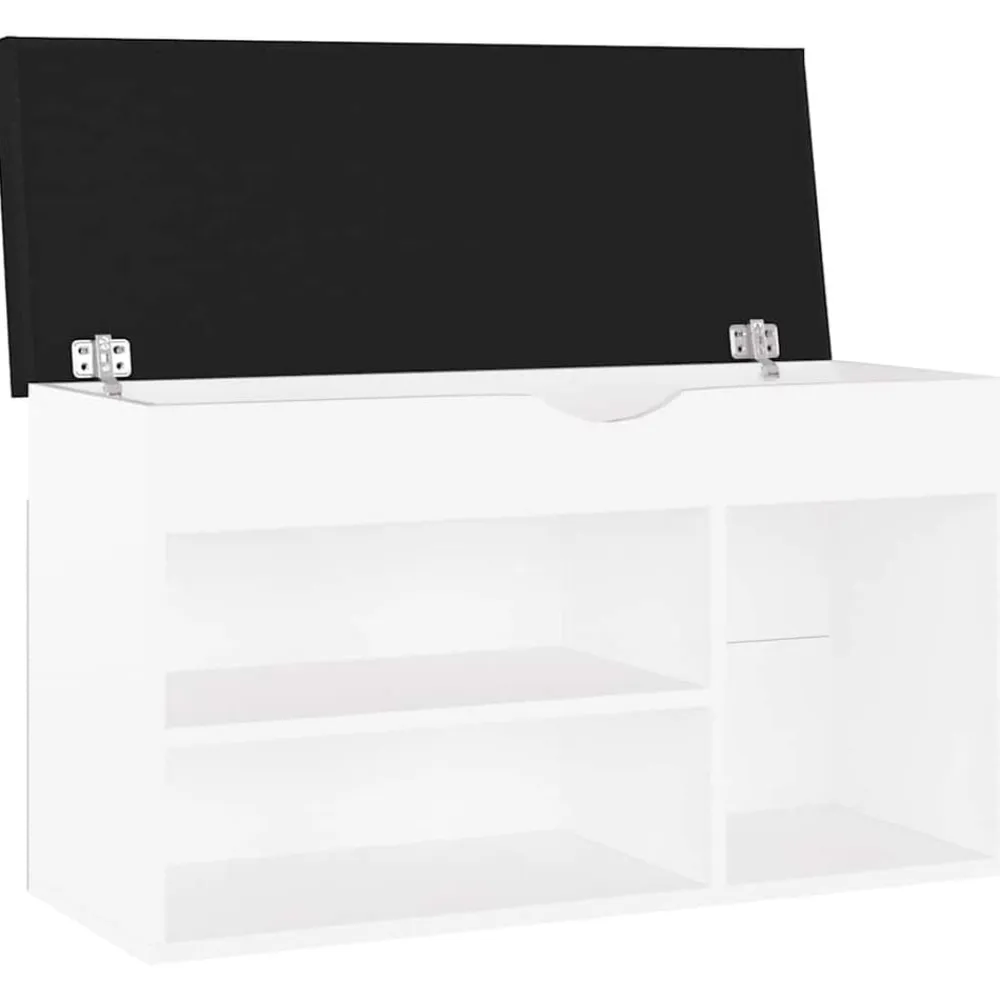 vidaXL Zapatero con cojín madera ingeniería 80x30x47 cm Blanco Best