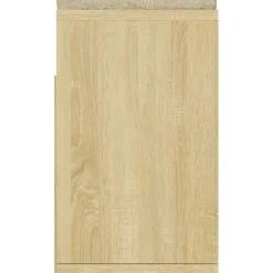vidaXL Zapatero con cojín madera ingeniería sonoma 104x30x49 cm Roble Sonoma Discount