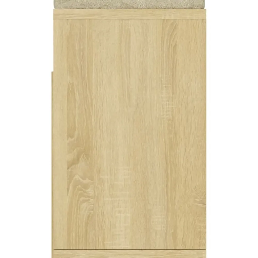 vidaXL Zapatero con cojín madera ingeniería sonoma 104x30x49 cm Roble Sonoma Discount