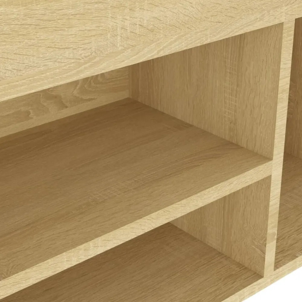 vidaXL Zapatero con cojín madera ingeniería sonoma 104x30x49 cm Roble Sonoma Discount