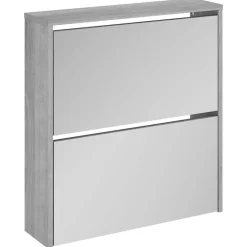 vidaXL Productos Del Hogar-Zapatero con espejo 2 niveles 63x17x67 cm