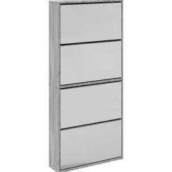 vidaXL Productos Del Hogar-Zapatero con espejo 4 niveles 63x17x134 cm
